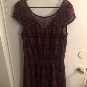 Black and Maroon Dress
